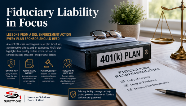 fiduciary liability coverage, fiduciary liability insurance, fiduciary insurance, ERISA fiduciary insurance policy, surety one, suretyone.com, FiduciaryLiabilityCoverage.com, C. Constantin Poindexter