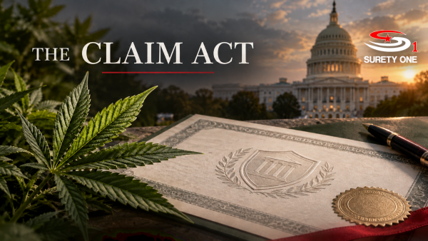 Cannabis surety bonds state by state: cannabis, marijuana and hemp license bonds from Surety One, Inc. at CannabisSuretyBonds.com